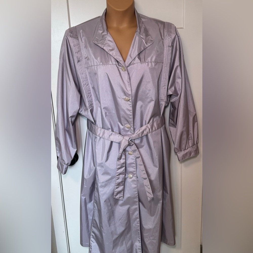 Vintage Classic Trench Coat Size 18 Lavender Made In Korea